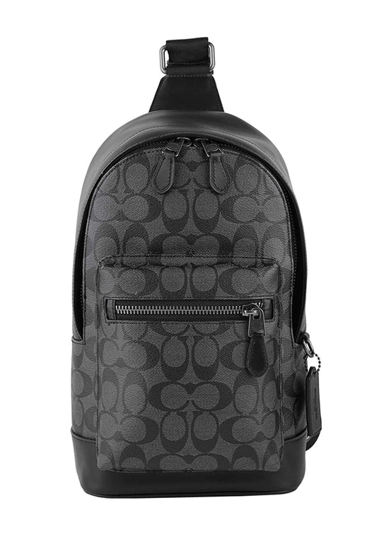 Coach Mens West Pack In Signature Canvas - Black