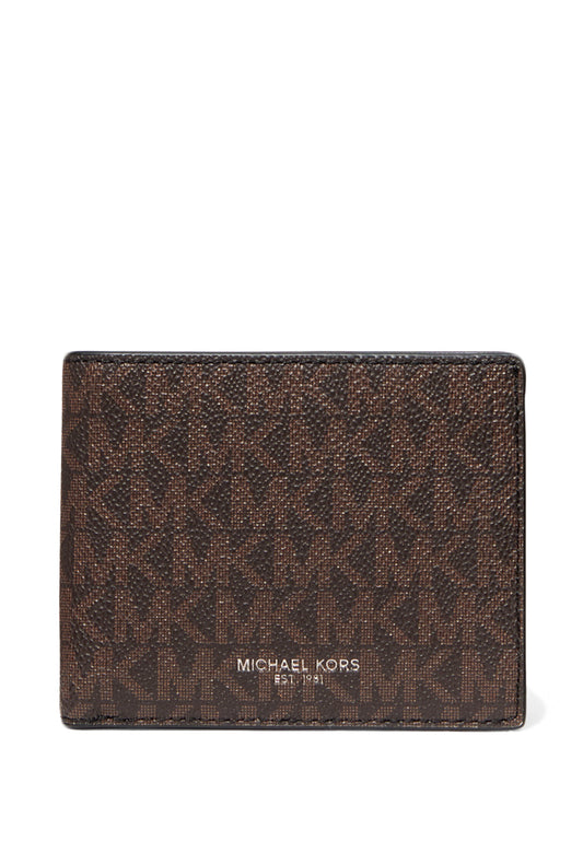 Michael Kors Mens Greyson Logo Billfold Wallet - Brown/Black