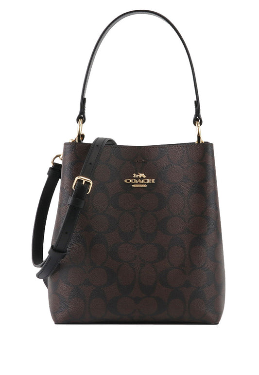 Coach Small Town Bucket Bag In Signature Canvas - Dark Brown