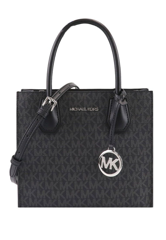 Michael Kors Mercer Medium Messenger Signature Crossbody Bag - Black