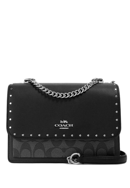 Coach Klare Crossbody In Signature Canvas With Rivets - Black