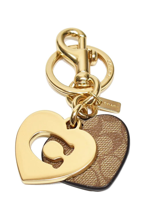 Coach Signature Hearts Key Ring - Brown