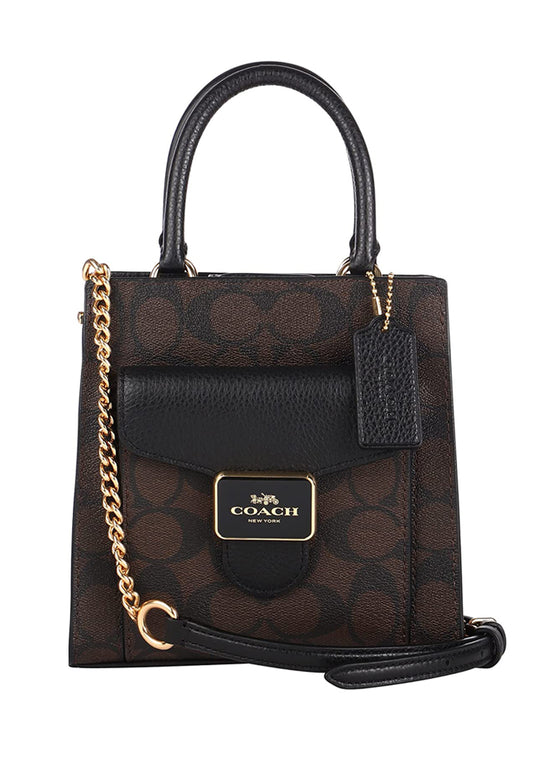 Coach Mini Pepper Crossbody In Signature Canvas - Dark Brown