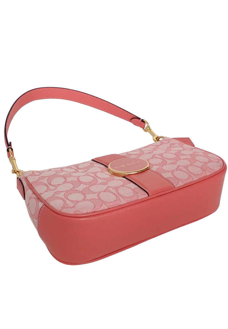 Coach Lonnie Baguette In Signature Jacquard - Taffy