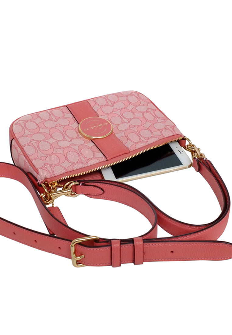 Coach Lonnie Baguette In Signature Jacquard - Taffy