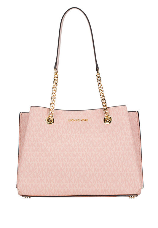 Michael Kors Teagan Large Signature Shoulder Bag - Dark Powder Blush