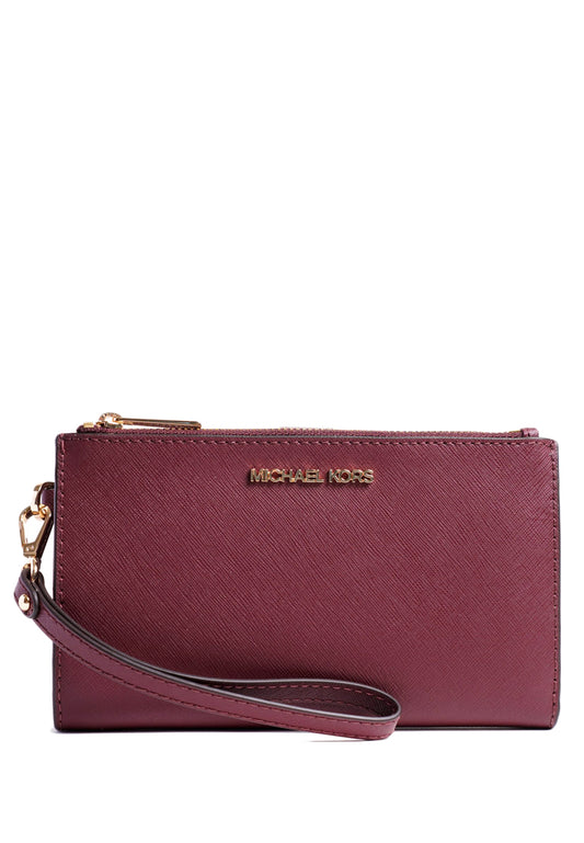 Michael Kors Jet Set Travel Large Double Zip Wristlet - Merlot
