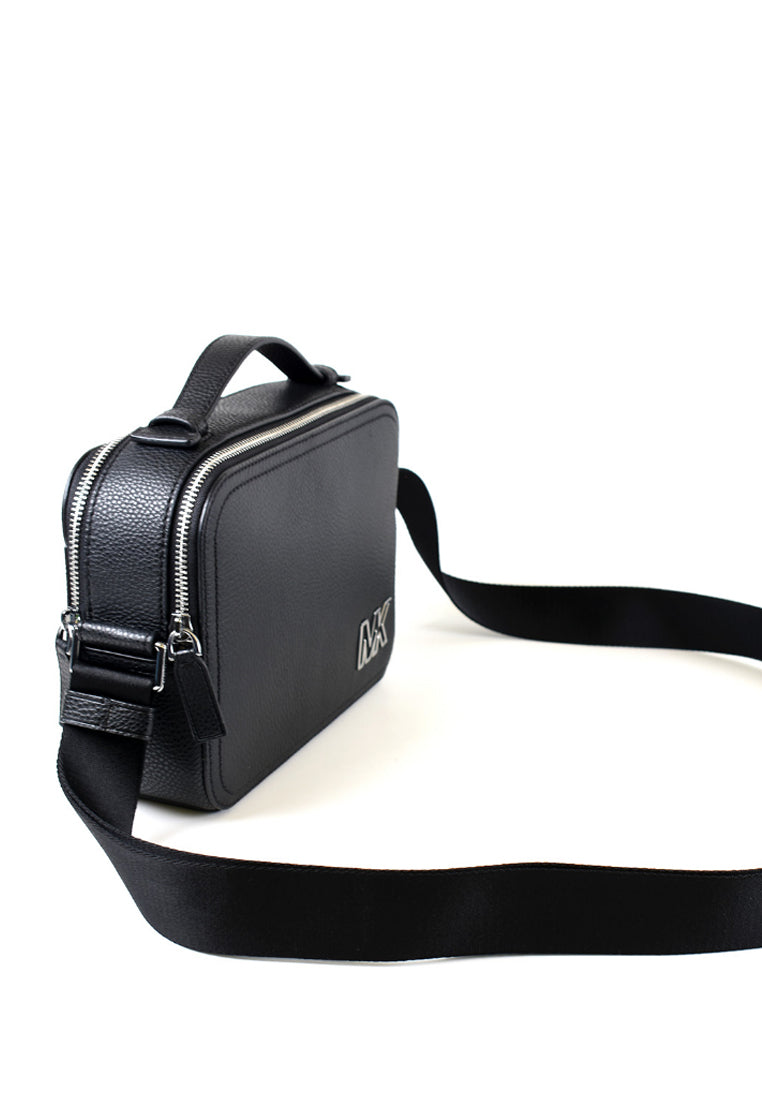 Michael Kors Mens Cooper Pebbled Leather Crossbody Bag - Black