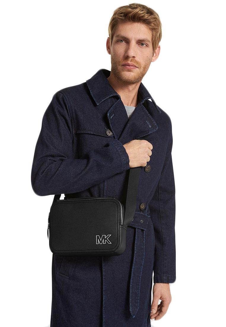 Michael Kors Mens Cooper Pebbled Leather Crossbody Bag - Black