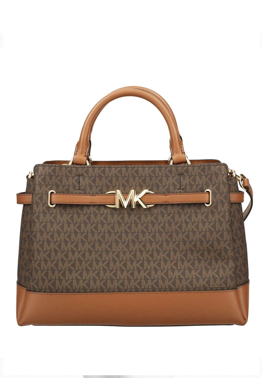 Michael Kors Reed Large Logo Belted Satchel - Brown