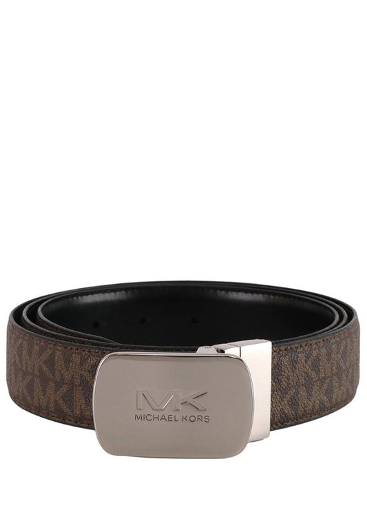 Michael Kors Reversible Belt Signature Plaque Buckle Belt 34MM - Brown