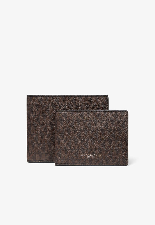 Michael Kors Men Cooper Billfold with Passcase - Signature Dark Brown