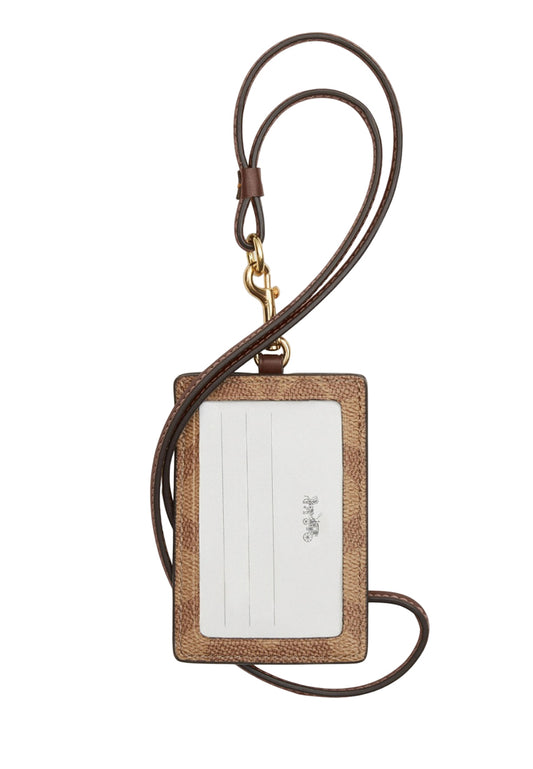 Coach ID Lanyard In Signature Canvas - Tan/Brown