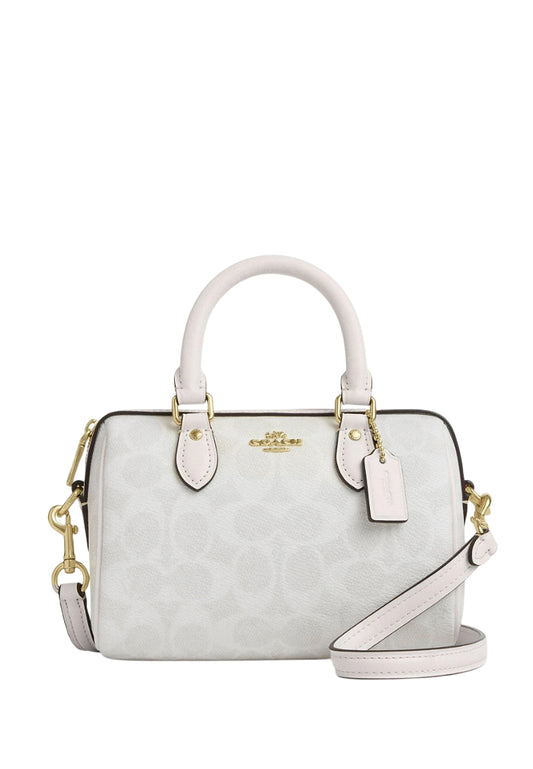 Coach Mini Rowan Crossbody Bag In Signature Canvas - Gracier White