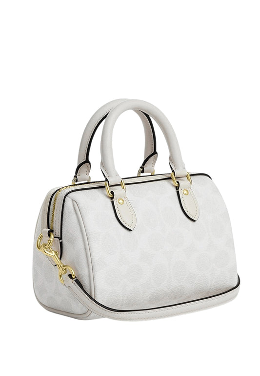 Coach Mini Rowan Crossbody Bag In Signature Canvas - Gracier White