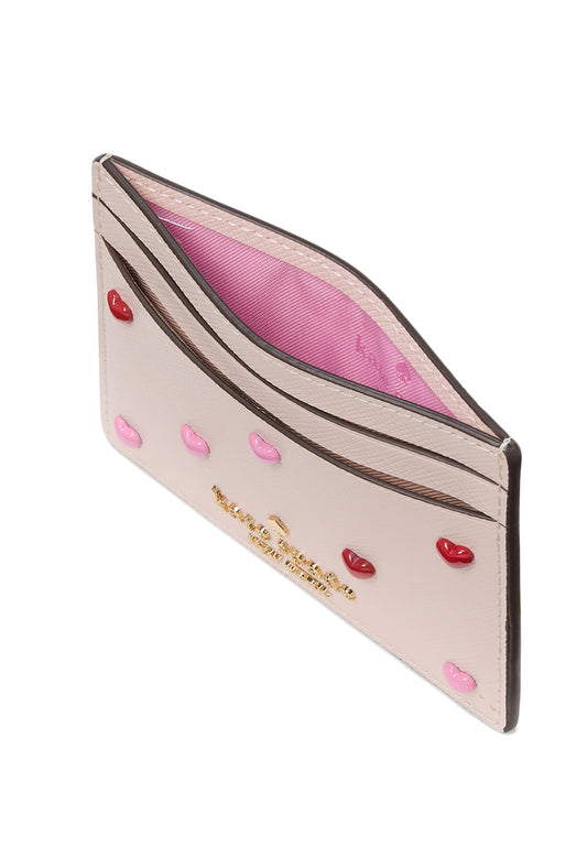Kate Spade Boxed Madison Heart Studs Small Slim Card Holder - Pink