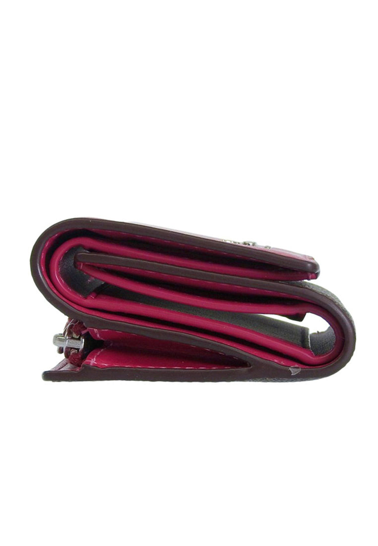 Coach Micro Wallet In Signature Canvas - Brown/Bright Violet