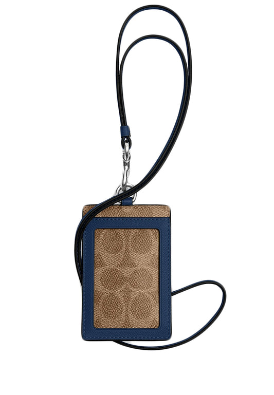 Coach Mens ID Lanyard With Signature Canvas - Deep Blue