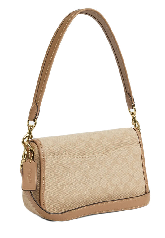 Coach Hadley Shoulder Bag With Signature Canvas - Dark Natural