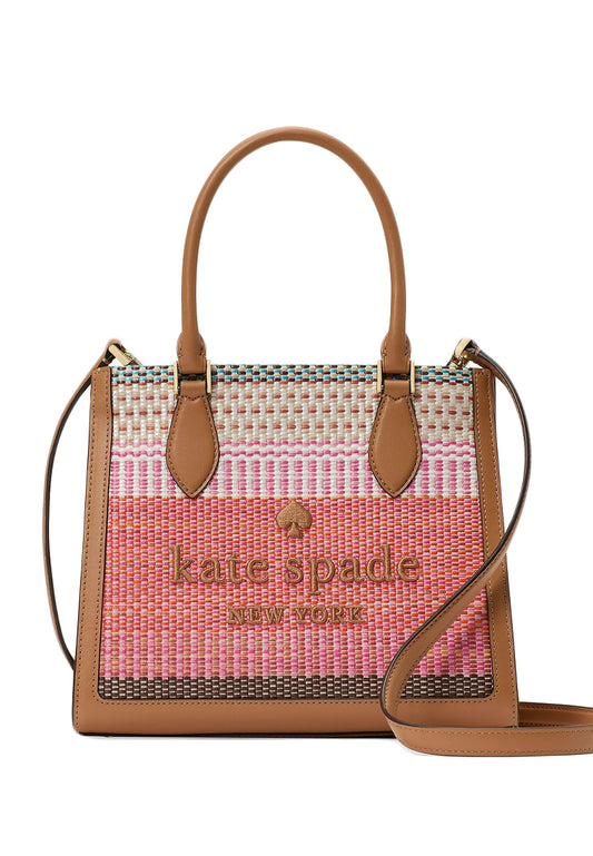 Kate Spade Ellie Straw Small Tote - Pink Multi