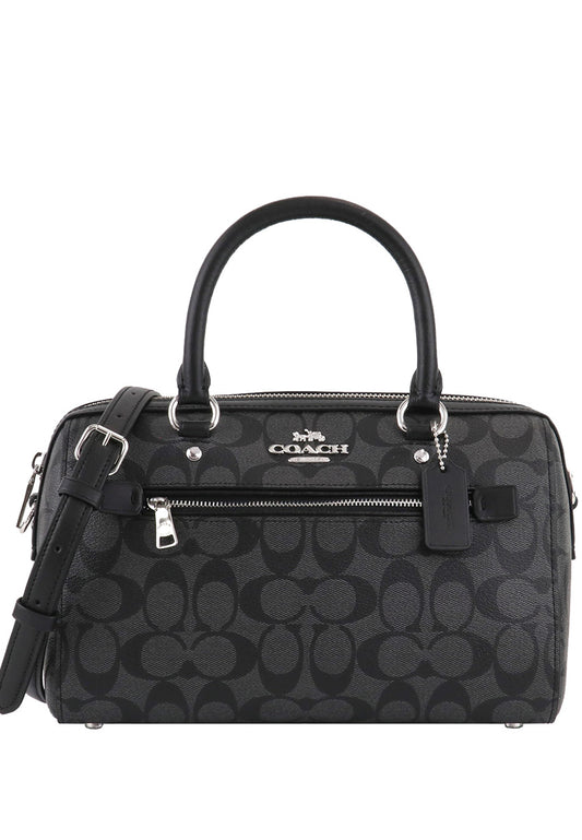 Coach Rowan Satchel In Signature Canvas - Black