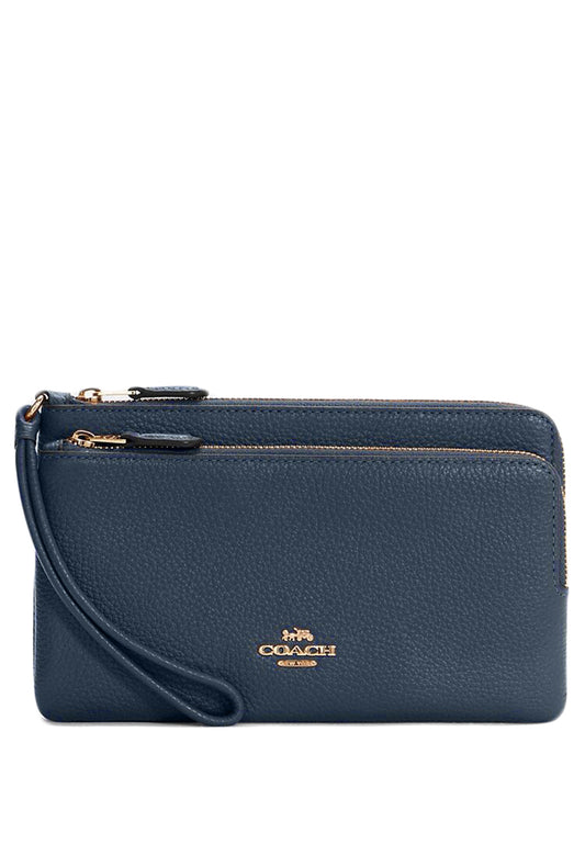 Coach Double Zip Wallet - Navy