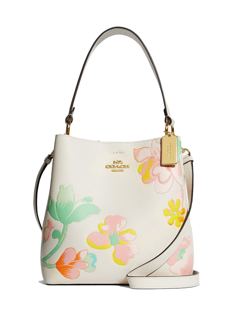 Coach Town Bucket Bag With Dreamy Land Floral Print White