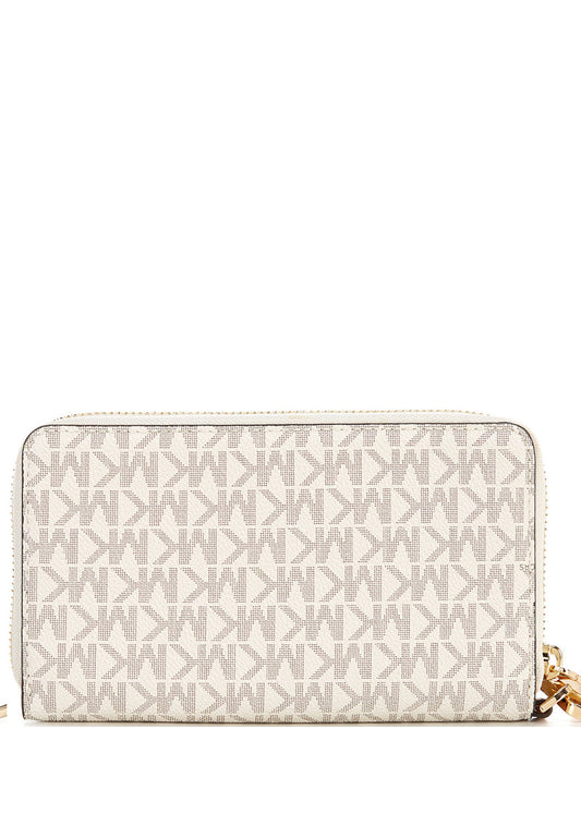Michael Kors Jet Set Travel Large Flat Signature Phone Wallet - Vanilla/Brown