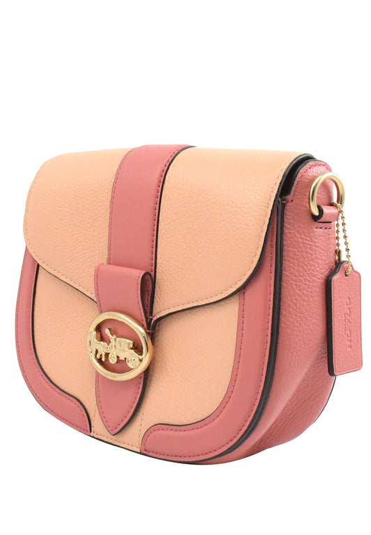 Coach Georgie Saddle Bag In Colorblock - Faded Blush