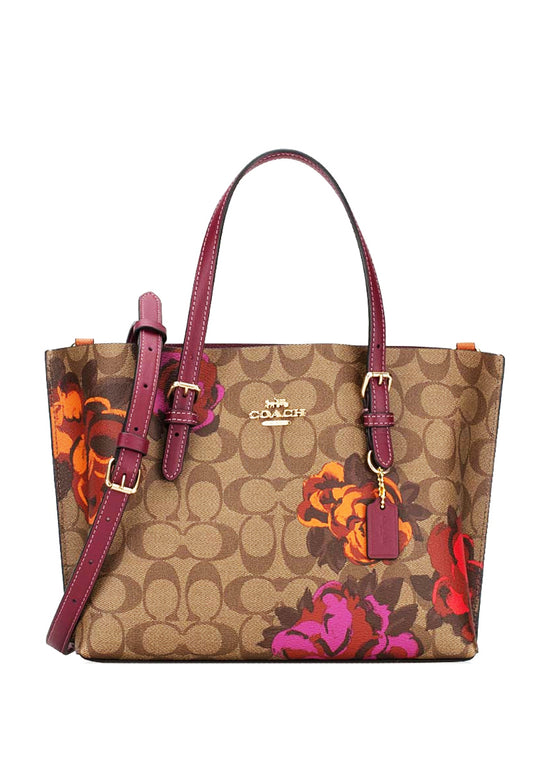 Coach Mollie Tote 25 In Signature Canvas With Jumbo Floral Print - Brown/Multi