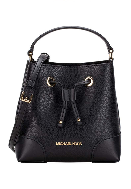 Michael Kors Mercer Small Pebbled Leather Bucket Bag - Black