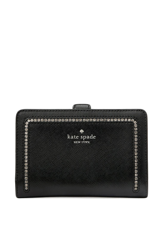 Kate Spade Madison Medium Compact Bifold Wallet - Black/Black