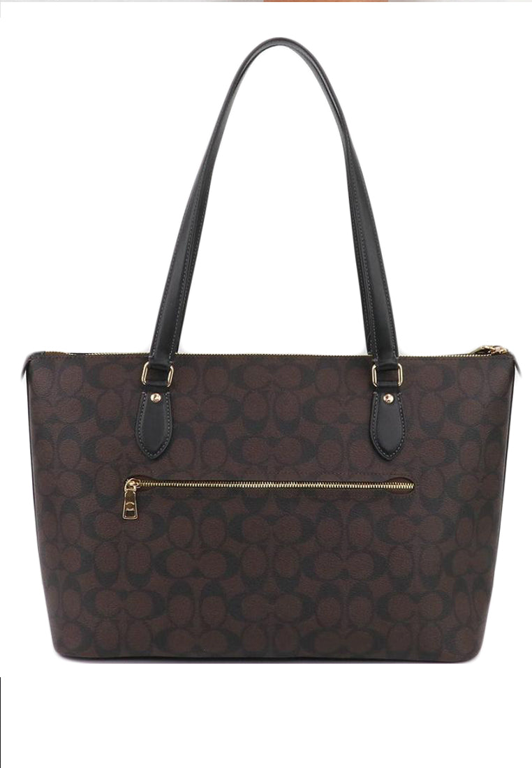 Coach Gallery Tote In Signature Canvas - Dark Brown