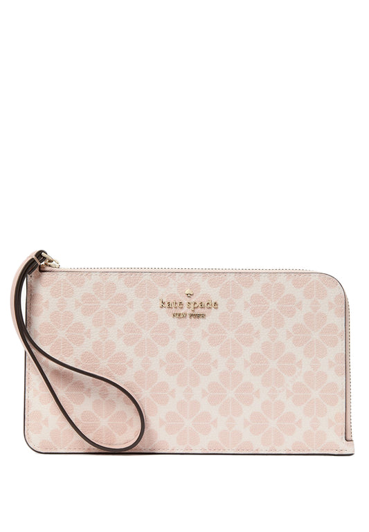 Kate Spade Lucy Spade Flower Medium L-Zip Wristlet - Rose Smoke