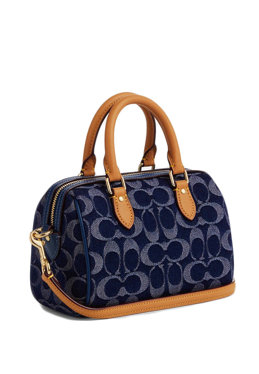 Coach Mini Rowan Crossbody Bag In Signature Denim - Denim