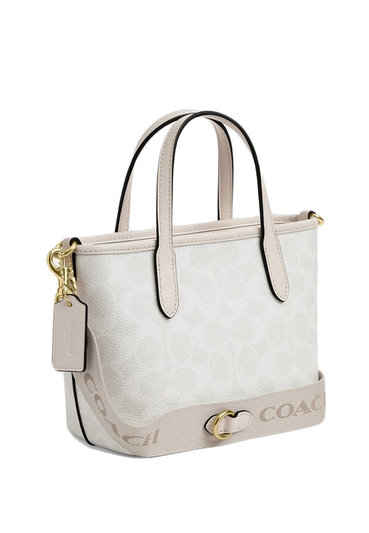 Coach City Mini Tote Bag In Signature Canvas - White/Chalk
