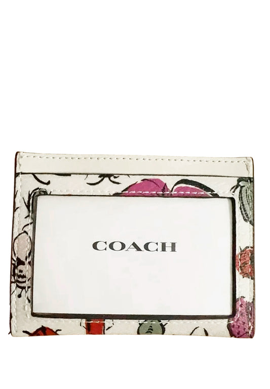 Coach Slim ID Card Case With Creature Print - White/Multi
