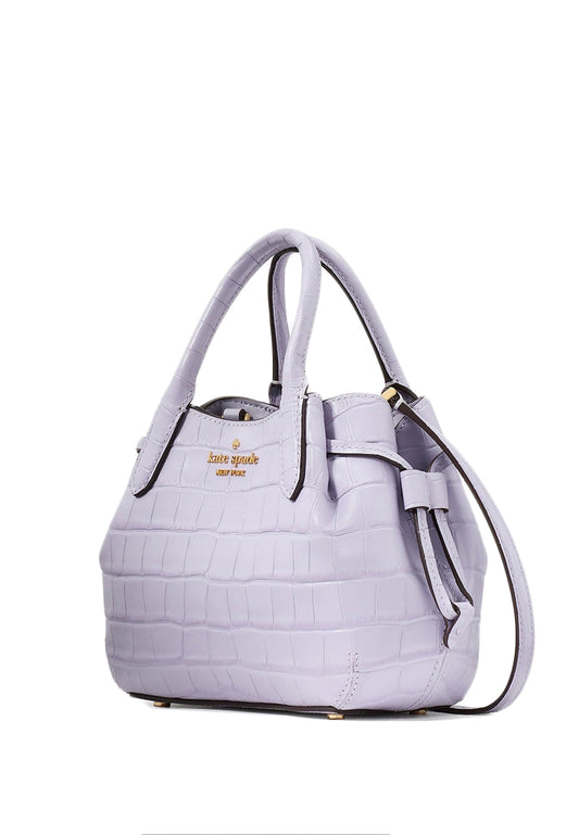 Kate Spade Dumpling Croc Embossed Mini Satchel - Lavender Cream