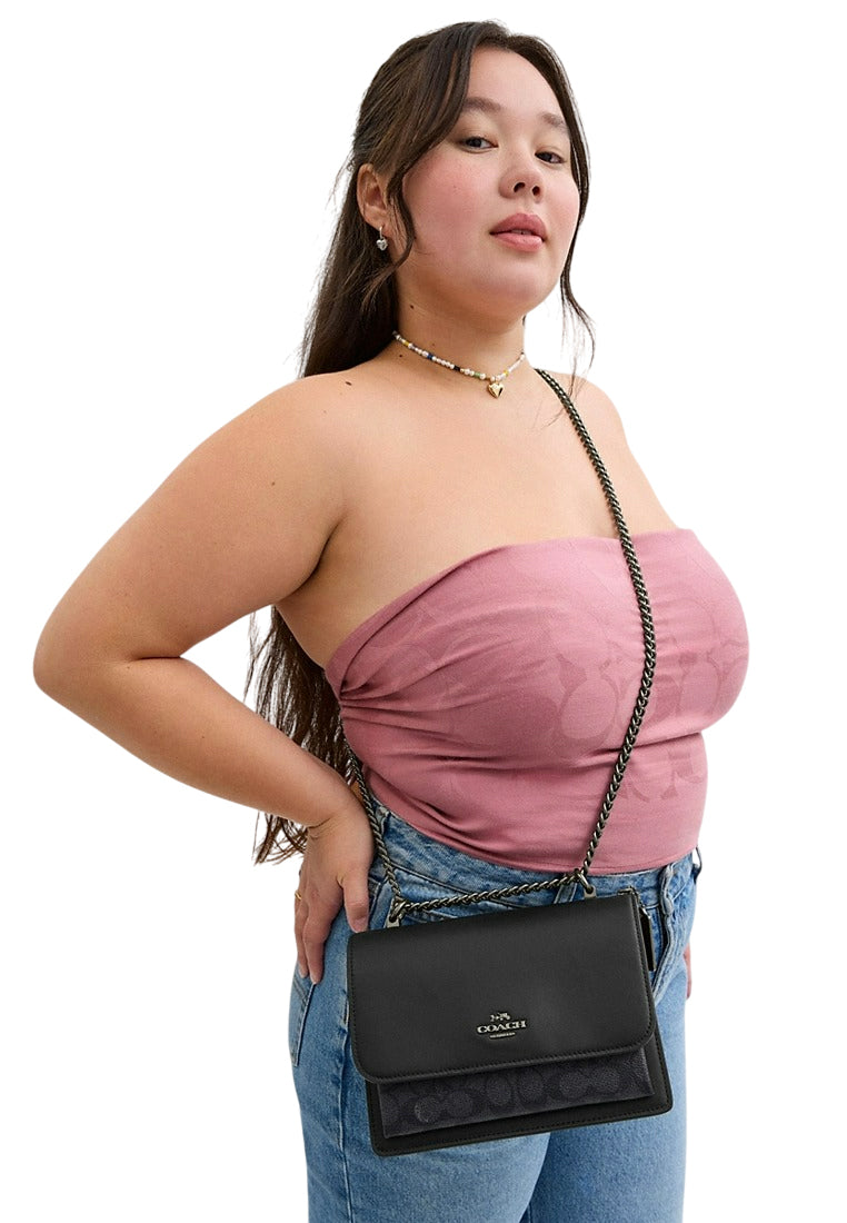 Coach Klare Crossbody Bag In Signature Canvas - Charcoal/Black