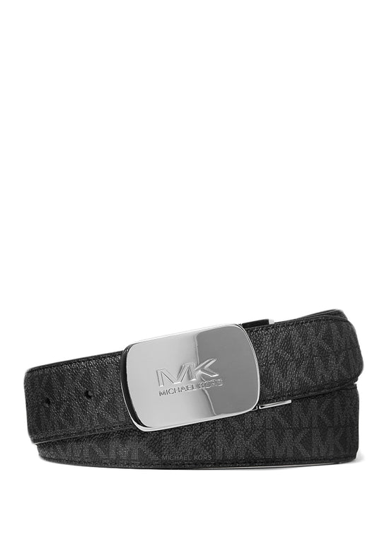 Michael Kors Reversible Belt Signature Plaque Buckle Belt 34MM - Black