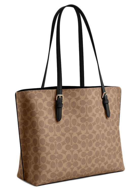 Coach Mollie Tote Bag In Signature Canvas - Tan/Black