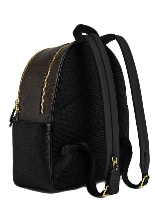 Coach Court Backpack In Signature Canvas - Walnut/Black