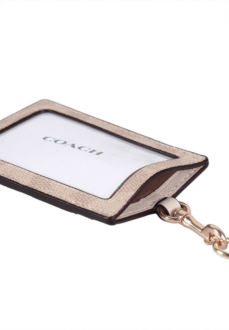 Coach ID Lanyard In Signature Canvas - Sand/White