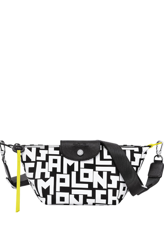 Longchamp Le Pliage Small Shoulder Bag - White/Black