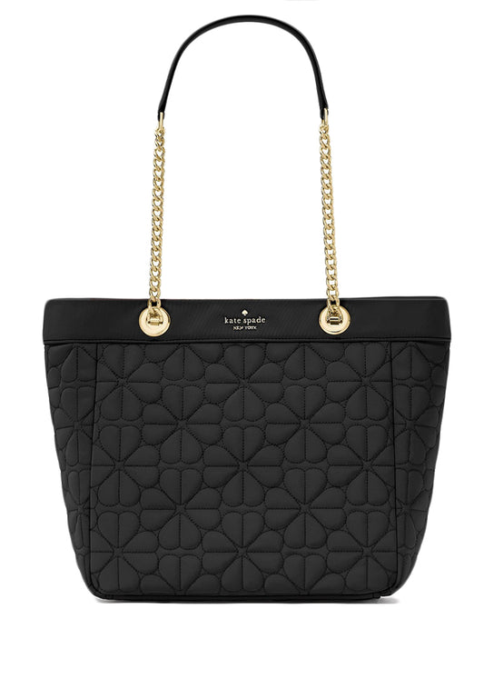 Kate Spade Spade Flower Quilted Fabric Medium Tote - Black