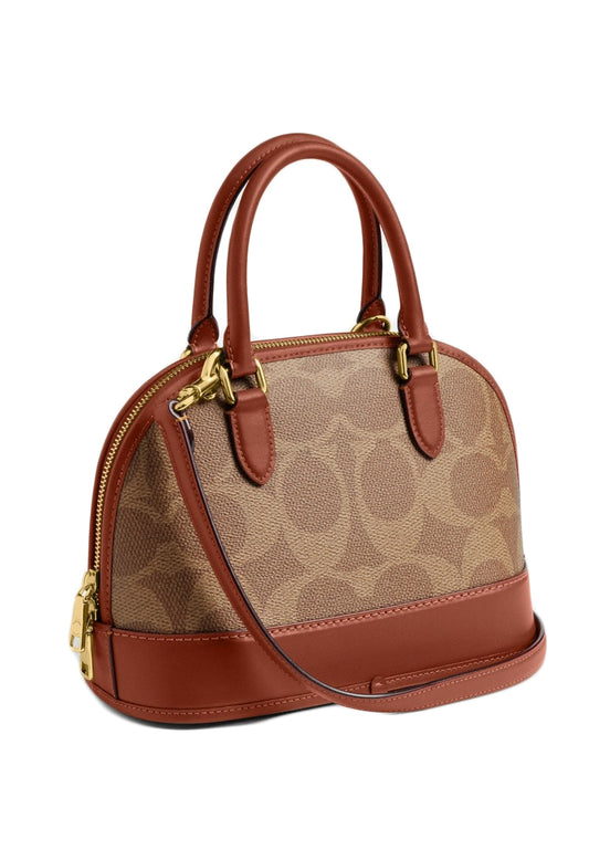 Coach Sabrina Satchel Bag In Signature Canvas - Tan/Caramel