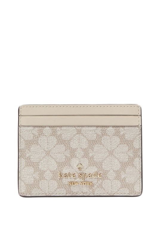 Kate Spade Signature Spade Flower Small Slim Card Holder - Dark Beige