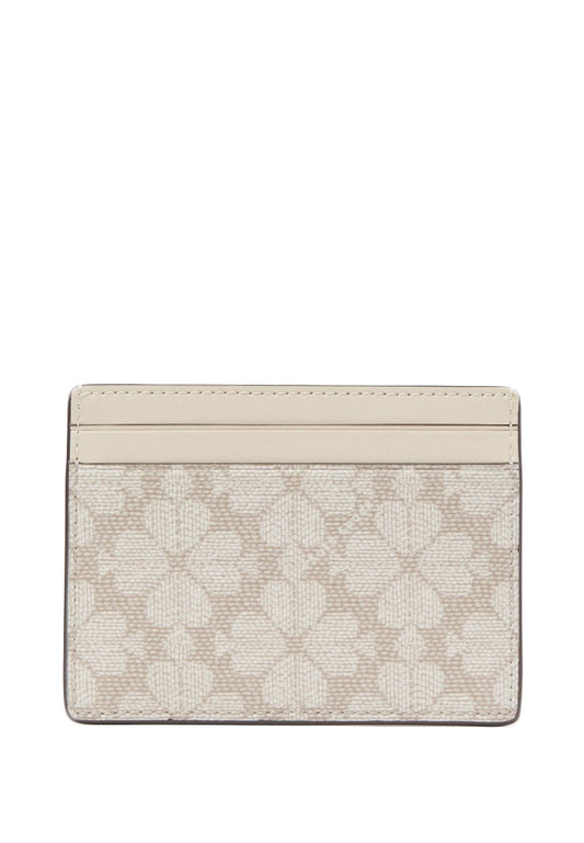 Kate Spade Signature Spade Flower Small Slim Card Holder - Dark Beige