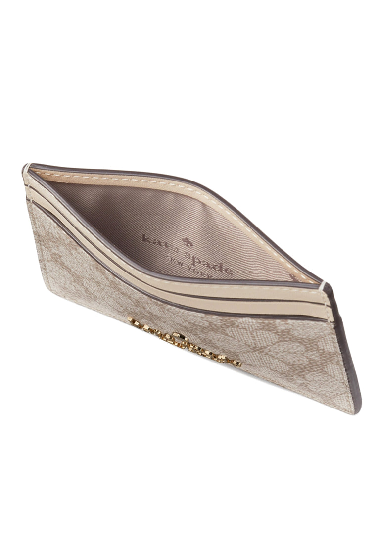 Kate Spade Signature Spade Flower Small Slim Card Holder - Dark Beige