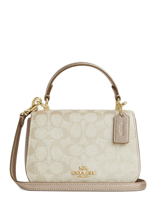 Coach Lysa Top Handle Bag In Signature Canvas - Champagne